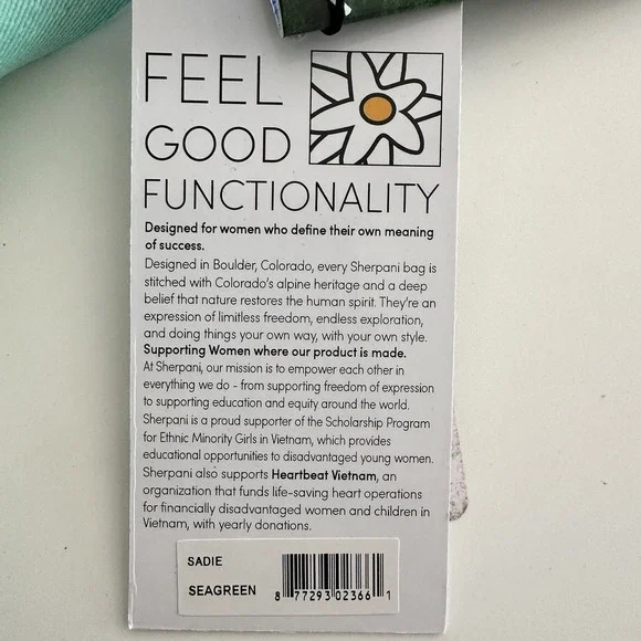 Sherpani Bag RFID Travel Crossbody Seagreen Nylon Clolorblock Sadie Vegan - Picture 8 of 10